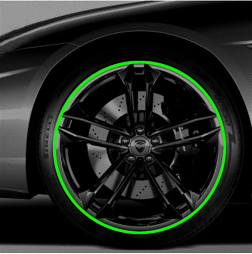 8M/Roll Car Wheel Hub Rim Protector Ring Tire Rubber Strip Decoration Moulding LineGreen