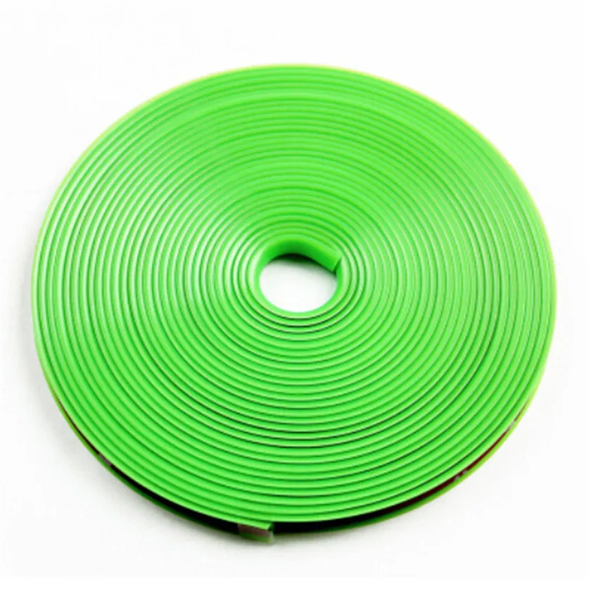 8M/Roll Car Wheel Hub Rim Protector Ring Tire Rubber Strip Decoration Moulding LineGreen - Image 2