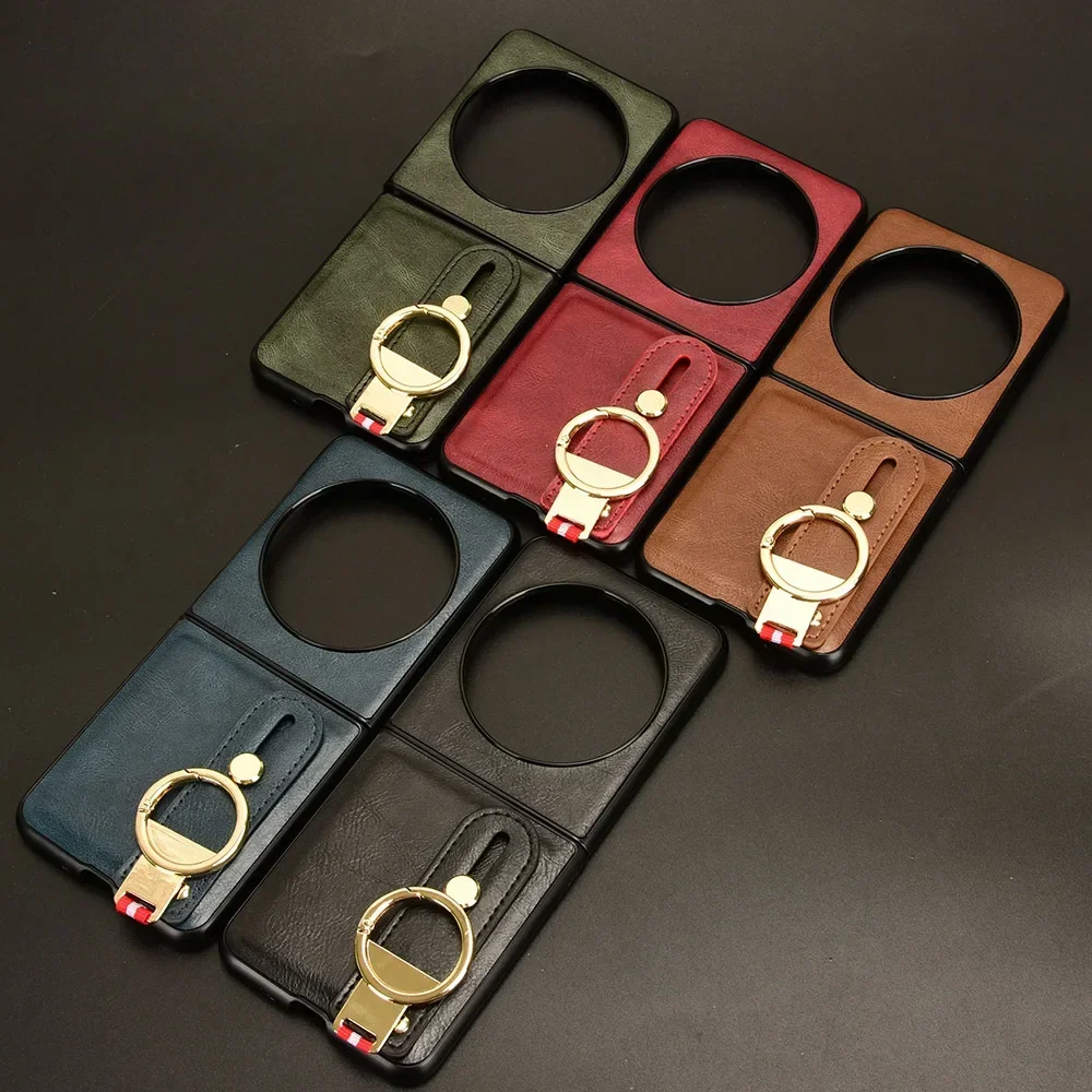 Portable Wristband Cover for TECNO PHANTOM V FLIP Case for TECNO PHANTOM V FLIP Case Leather Hand Strap Holder Metal Ring Funda - Image 6