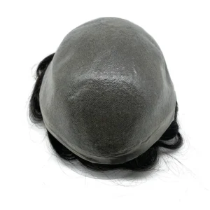 Natural Hairline 100% Human Hair Men's Toupee Full Skin PU Base Durable Wig Replacement Unit Capillary Prosthesis for Men